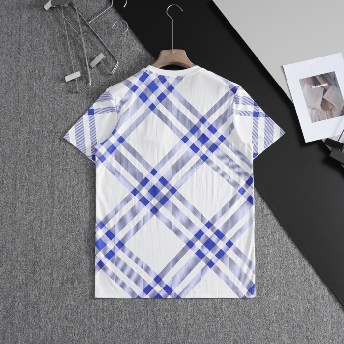 【話題商品！】バーバリー 激安通販 2024新作チェックプリントラウンドネック半袖Tシャツ