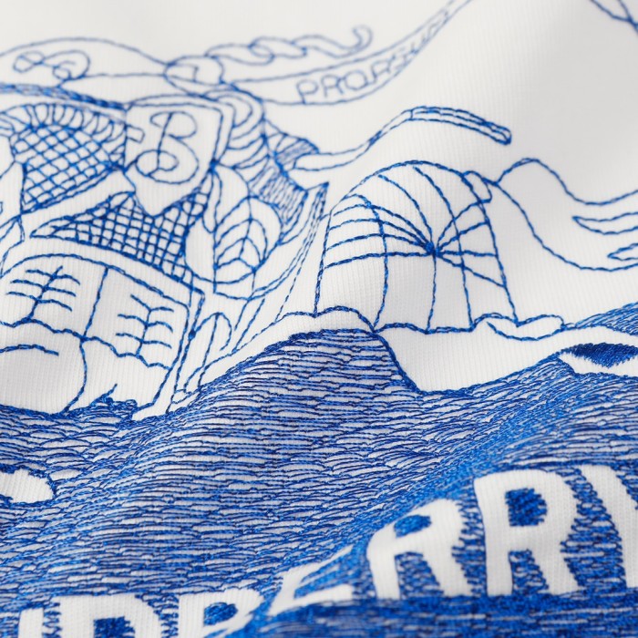 超奇跡の入荷☆ バーバリー コピー 水墨戦馬立体万針刺繍工芸Tスリーブ