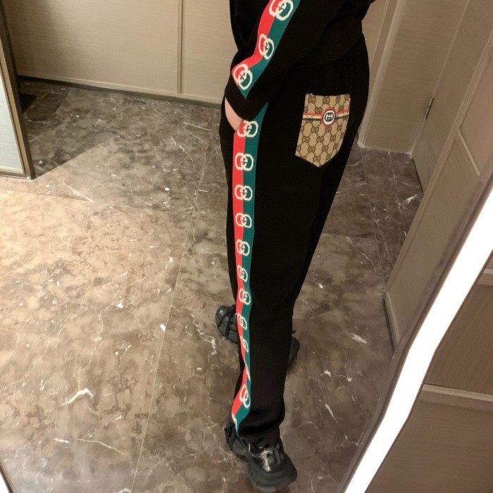 稀少 グッチ n級品 24SS春先の新作Guccオーダーメイドリボン着痩せスウェットパンツスーツ