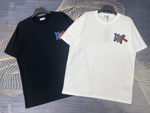 使い勝手良し ディオール 偽物通販 2024春夏新作カラー刺繍ロゴラウンドネック半袖Tシャツ2色