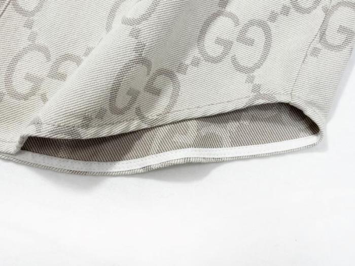 稀少 グッチ 激安偽物 ダブルG満印重工オールドフラワージャカードデニムジャケット