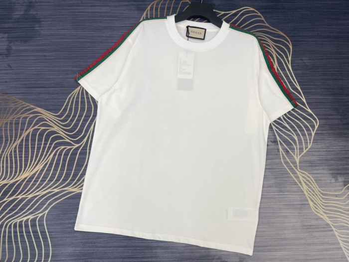 追跡付 グッチ コピー 2024春夏新作リボン丸首半袖Tシャツ2色