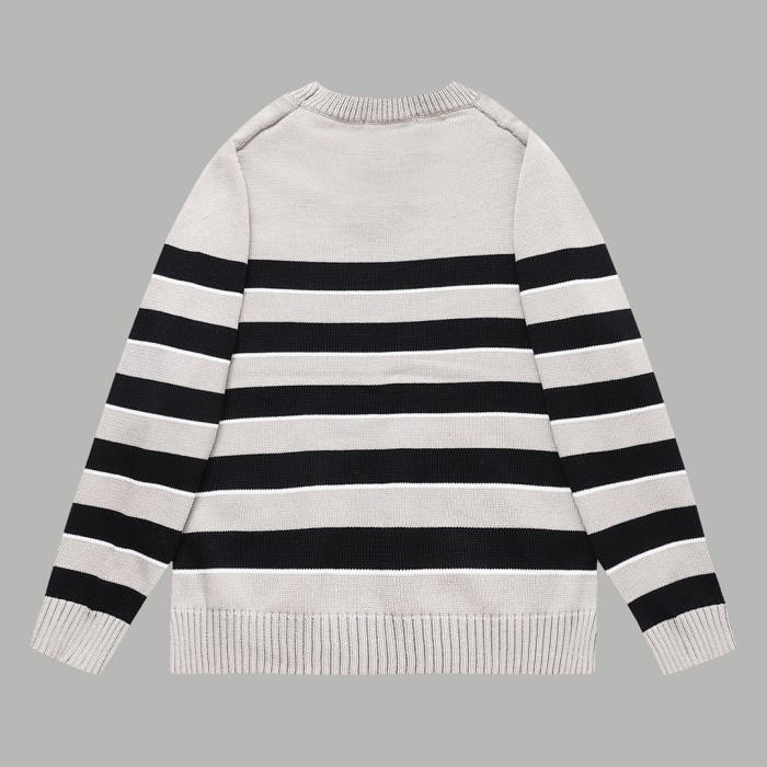稀少 セリーヌ 激安通販 凱旋門ストライプステッチカスタムウールセーター