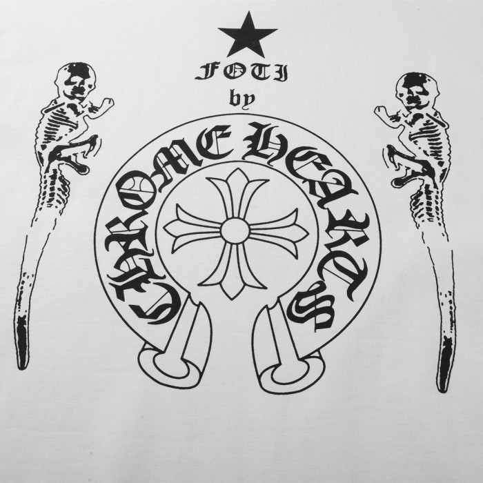 【限定】クロムハーツ 偽物通販 2024新作スカルヘッドレトロ半袖Tシャツ