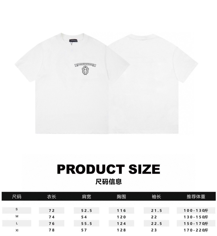 使い勝手良し クロムハーツ 偽物通販 限定立体植毛クロススモールロゴカジュアル半袖Tシャツ