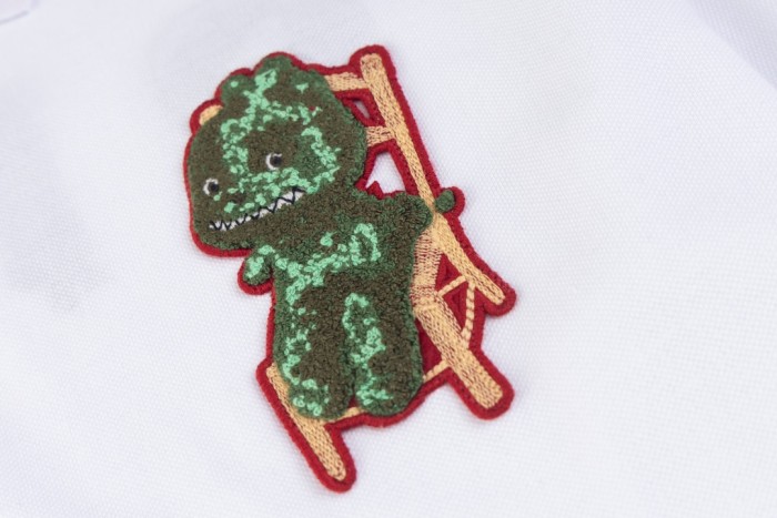 超話題! ディオール n級品 緑の小さなカロン椅子貼り抽象ロゴ刺繍重工芸polo