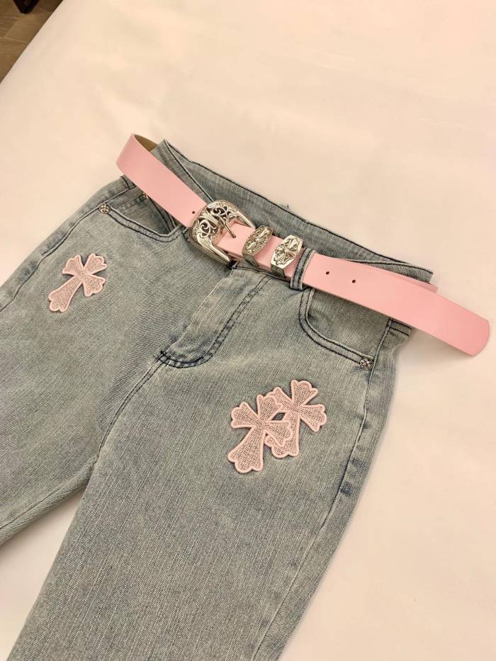 一目惚れ♪ クロムハーツ n級品 クロス刺繍ジーンズ