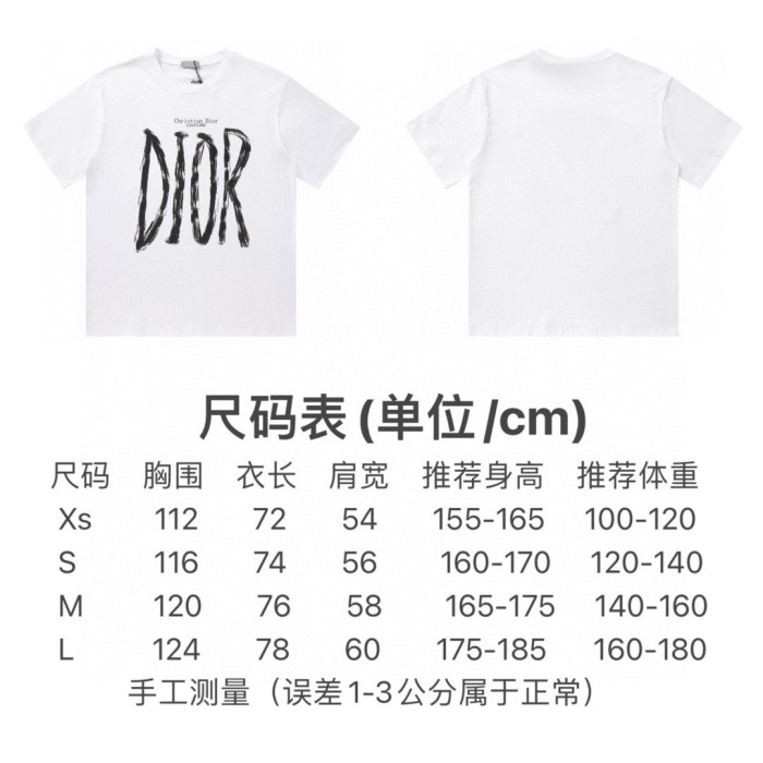 追跡付 ディオール n級品 24 ssアルファベット手描きプリントTシャツ半袖