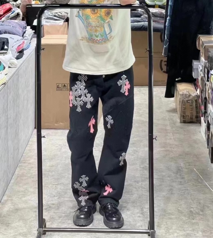 一目惚れ♪ クロムハーツ n級品 合皮工装ハイストリートジーンズ-