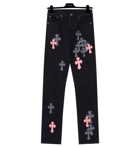 一目惚れ♪ クロムハーツ n級品 合皮工装ハイストリートジーンズ-
