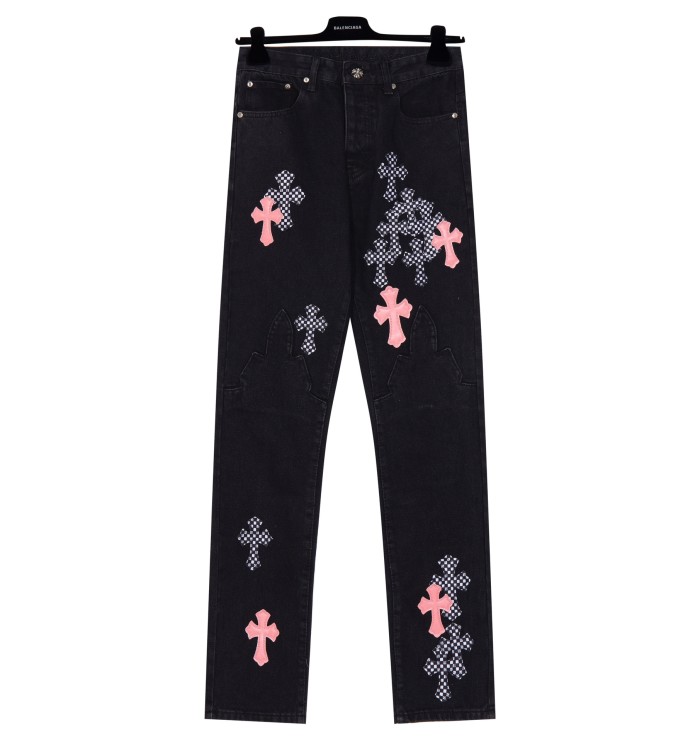 一目惚れ♪ クロムハーツ n級品 合皮工装ハイストリートジーンズ-