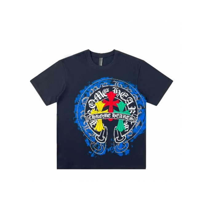 入手困難 クロムハーツ n級品 2024ss発泡ペイントドリル半袖Tシャツ