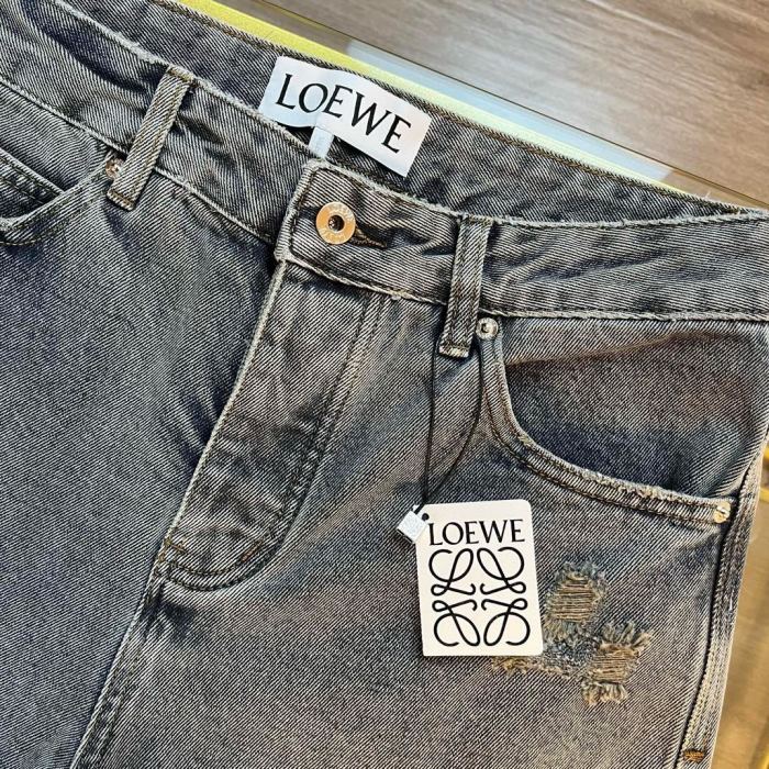 【限定】ロエベ 激安通販 24 ssアルファベット刺繍コーナー同期新品重工業水洗ジーンズ