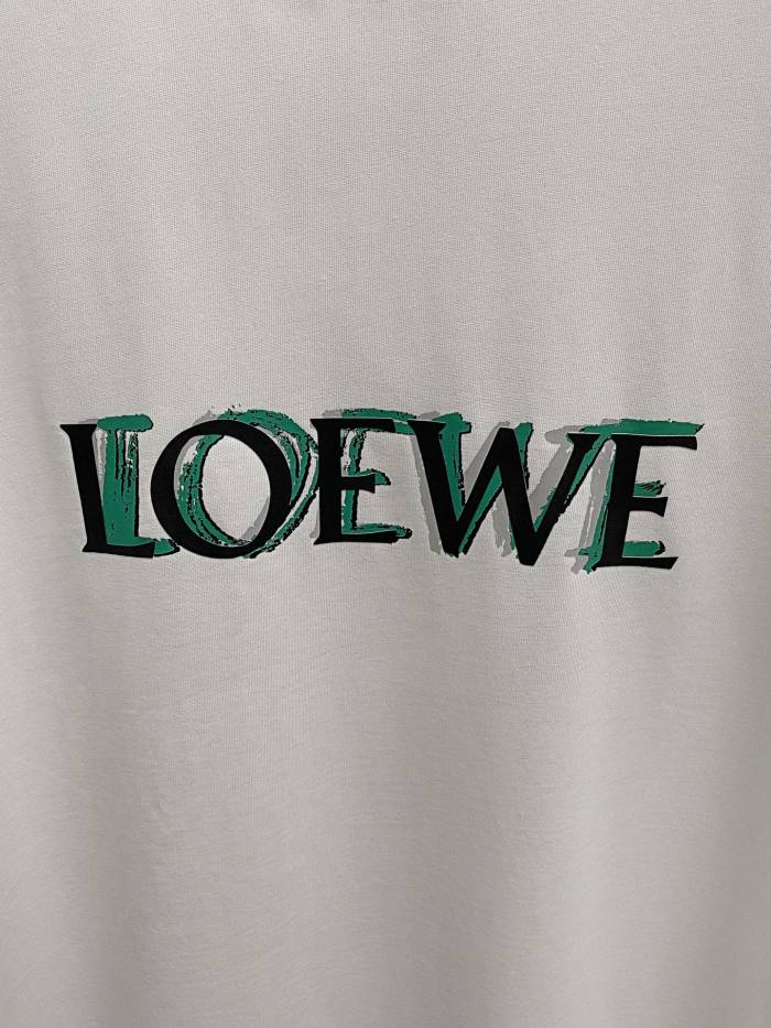 大人気 ロエベ 激安偽物 の新作前後プリントブランドLOGO半袖Tシャツ