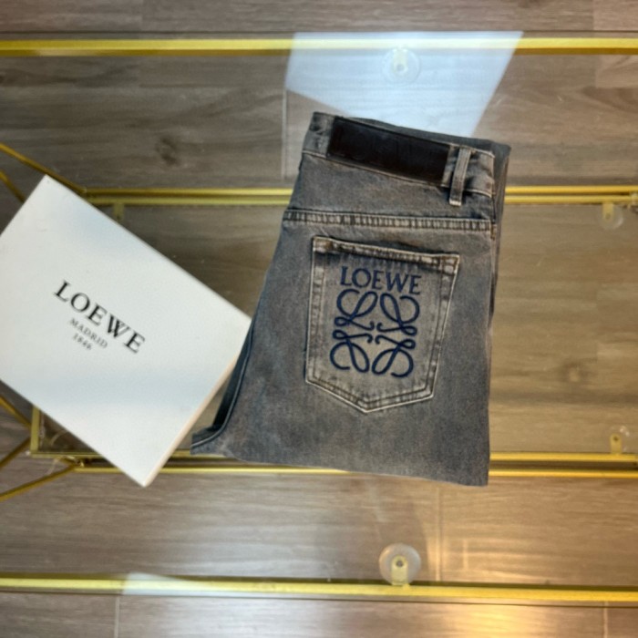 【限定】ロエベ 激安通販 24 ssアルファベット刺繍コーナー同期新品重工業水洗ジーンズ