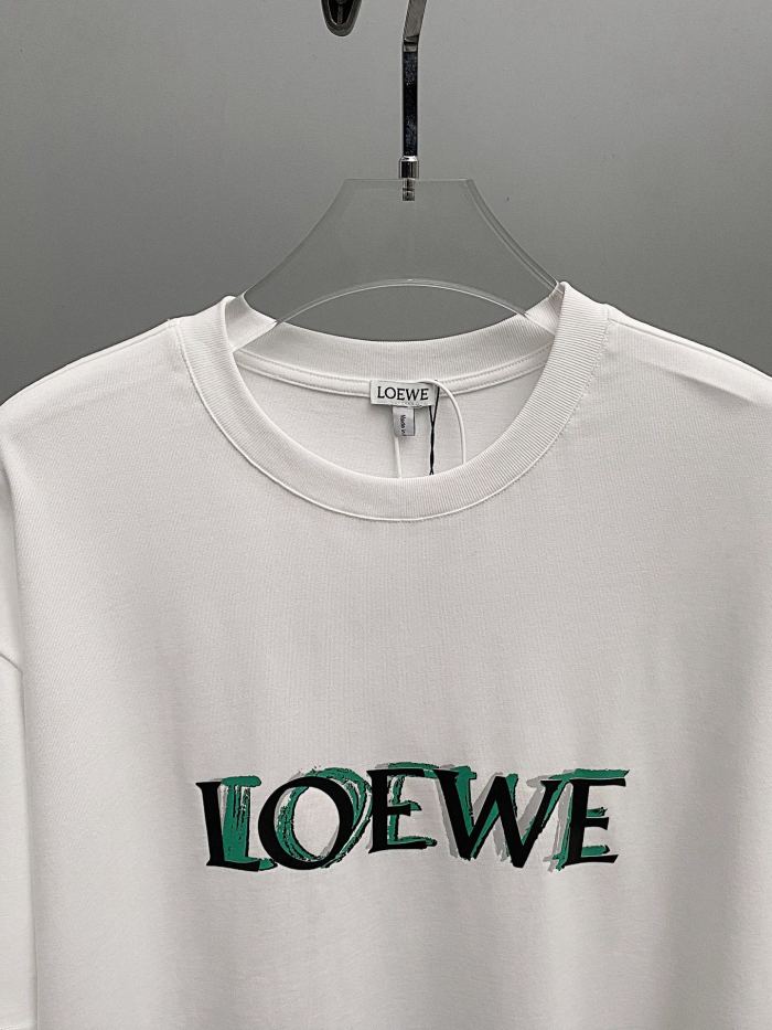 大人気 ロエベ 激安偽物 の新作前後プリントブランドLOGO半袖Tシャツ