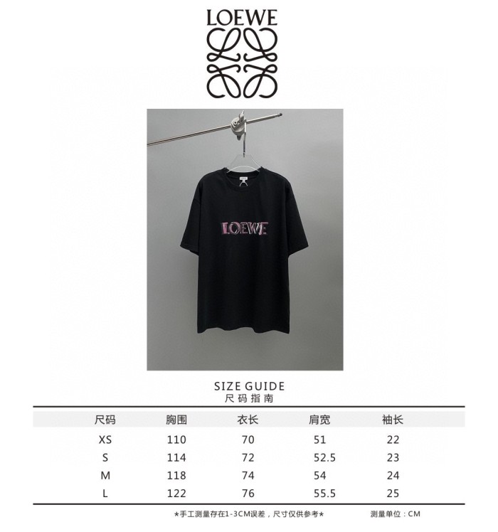 ★超人気 ロエベ n級品 の新作前後プリントブランドLOGO半袖Tシャツ