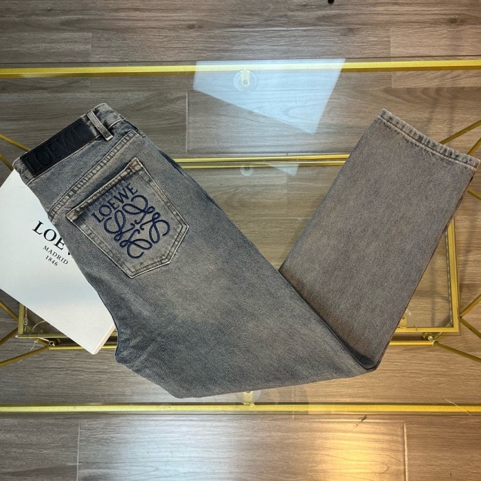 【限定】ロエベ 激安通販 24 ssアルファベット刺繍コーナー同期新品重工業水洗ジーンズ