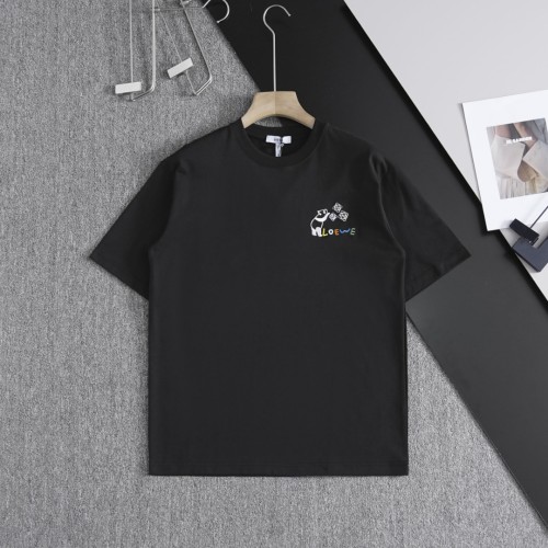 稀少 ロエベ コピーおすすめ 24 SS春夏新作ロエベロゴ刺繍ラウンドネック半袖Tシャツ2色