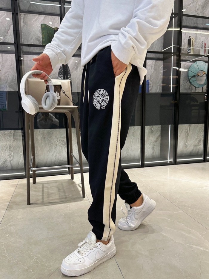 高品質 クロムハーツ 激安偽物 刺繍足もとを束ねたカジュアルなスポーツパンツ