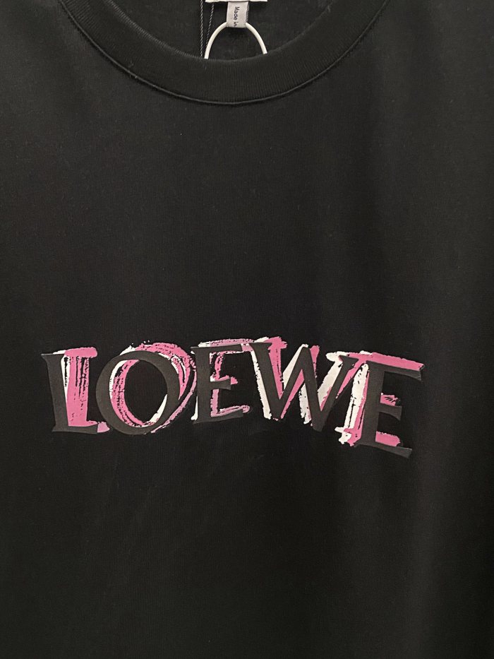★超人気 ロエベ n級品 の新作前後プリントブランドLOGO半袖Tシャツ