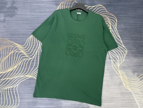 稀少 ロエベ 偽物通販 2024春夏新作刺繍ロゴラウンドネック半袖Tシャツ2色