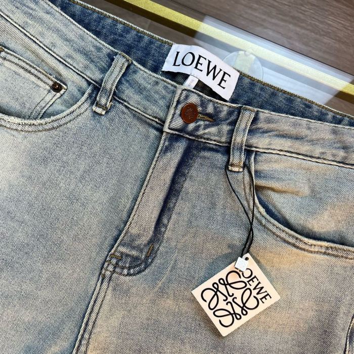 稀少 ロエベ 偽物通販 24 ssアルファベット刺繍コーナー同期新品重工業水洗ジーンズ