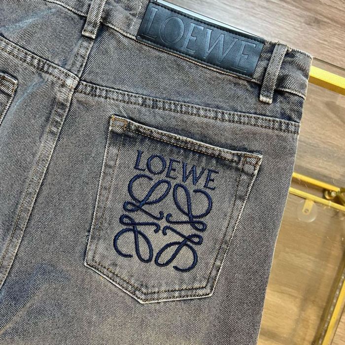 【限定】ロエベ 激安通販 24 ssアルファベット刺繍コーナー同期新品重工業水洗ジーンズ