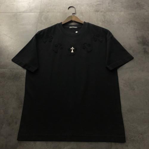 超奇跡の入荷☆ クロムハーツ 偽物通販 2024新作小さな十字架貼り刺繍半袖Tシャツ