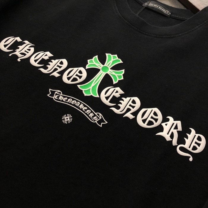 一目惚れ♪ クロムハーツ 激安偽物 2024新作羽付き蛍光半袖Tシャツ