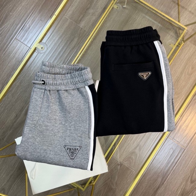 高品質 プラダ スーパーコピー パッチワークアルファベットプリントのメタル三角ビームパンツ2色