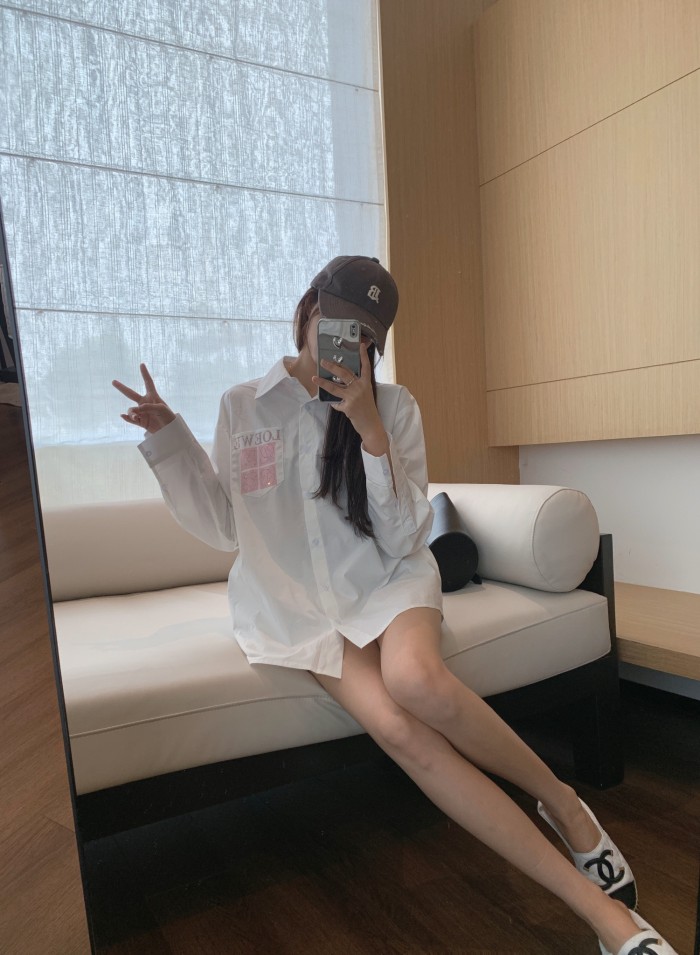 ★超人気 ロエベ コピーおすすめ ドリルプリントシャツ