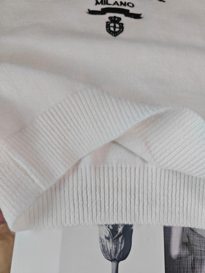 稀少 プラダ n級品 24春先新ラウンドネックアルファベット刺繍Tシャツ2色