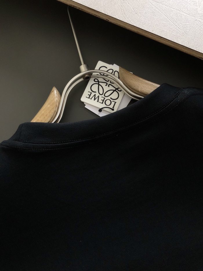 日本未入荷 ロエベ スーパーコピー 定番胸元のパステルカラー柄丸首半袖Tシャツ半袖