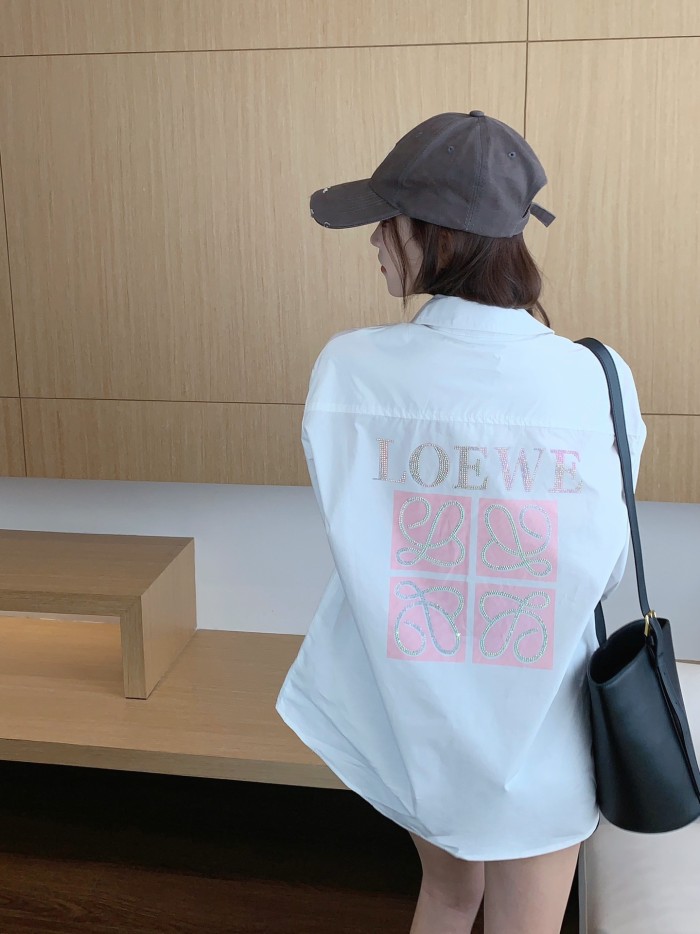 ★超人気 ロエベ コピーおすすめ ドリルプリントシャツ
