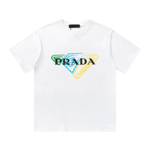 使い勝手良し プラダ コピーおすすめ 24 ss新作ネックプリントイニシャルロゴ半袖Tシャツ
