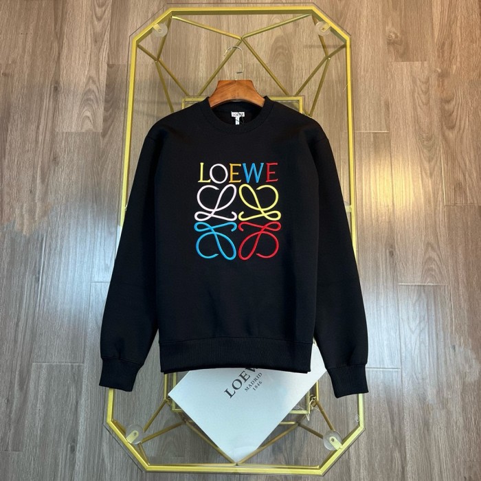 追跡付 ロエベ n級品 24SS​新作フルカラー刺繍LOGOクルーネックパーカー2色
