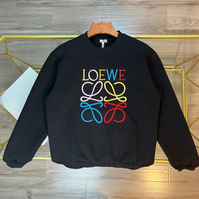 追跡付 ロエベ n級品 24SS​新作フルカラー刺繍LOGOクルーネックパーカー2色