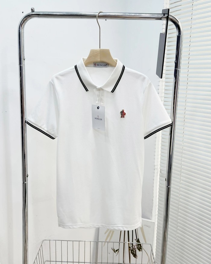 超奇跡の入荷☆ モンクレール 激安偽物 2024春と夏の最新メンズダブルストライプインターカラーラペル半袖TシャツPOLOシャツ5色