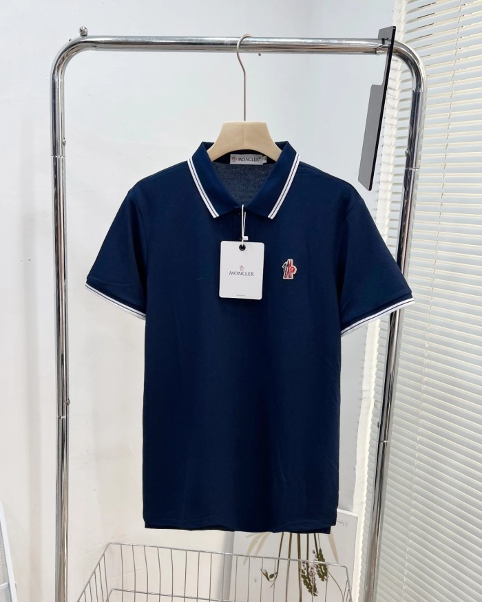 超奇跡の入荷☆ モンクレール 激安偽物 2024春と夏の最新メンズダブルストライプインターカラーラペル半袖TシャツPOLOシャツ5色