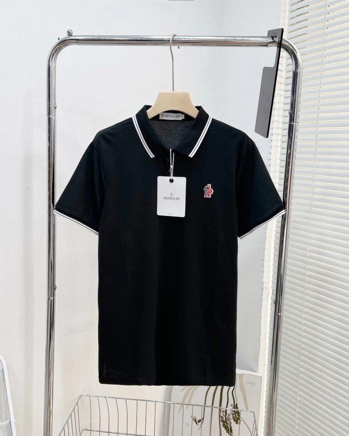 超奇跡の入荷☆ モンクレール 激安偽物 2024春と夏の最新メンズダブルストライプインターカラーラペル半袖TシャツPOLOシャツ5色