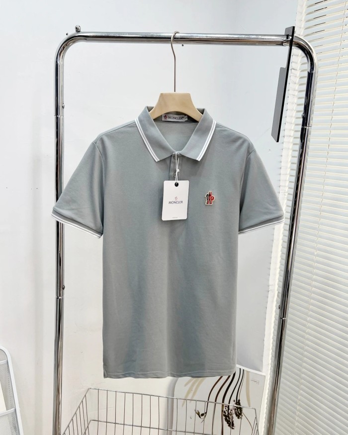 超奇跡の入荷☆ モンクレール 激安偽物 2024春と夏の最新メンズダブルストライプインターカラーラペル半袖TシャツPOLOシャツ5色