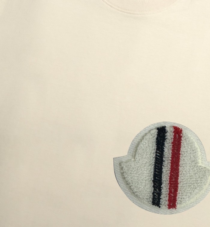 日本未入荷 モンクレール 偽物通販 輸入刺繍ラベルカスタム染色と2024新しいラウンドネック半袖