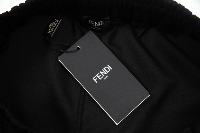 【限定】フェンディ コピー ダブルFFフルフラワーツイルスプライシングLoGOロゴパンツ
