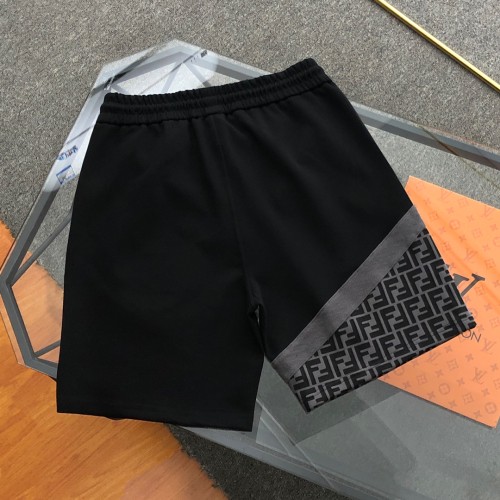 稀少 フェンディ 激安通販 2024ss新しいスプライシングロゴ印刷カジュアルカップルショートモデル