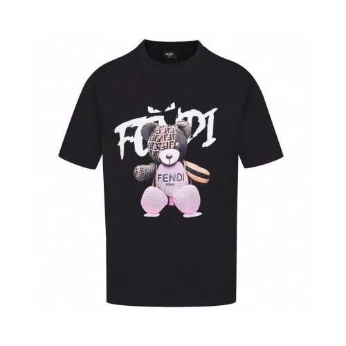大人気 フェンディコピー 夏の新作漫画クマプリントラウンドネック半袖Tシャツ