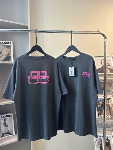 大人気 バレンシアガ 激安通販 グレーピンク限定柄グレー半袖Tシャツ