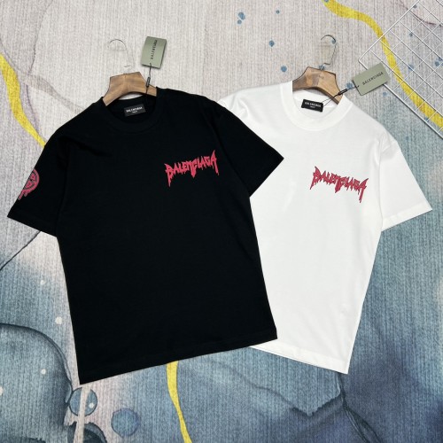 超話題! バレンシアガ コピー 夏の新しい限定亀パリタワー印刷個性段落半袖Tシャツ2色