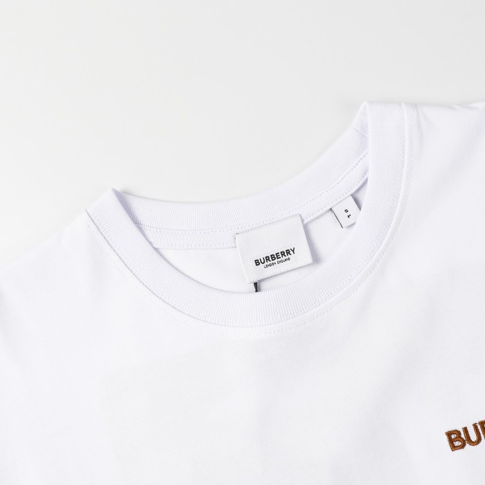 追跡付 バーバリー n級品 クラシックマイクロラベルニット刺繍コットン半袖Tシャツ