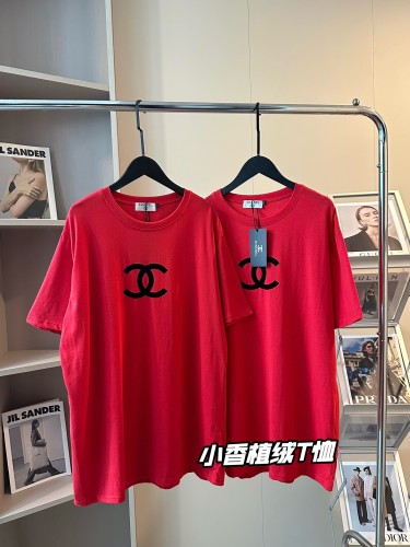 超奇跡の入荷☆ シャネル スーパーコピー ヘビーフロッキングパターン サンザシレッド 半袖